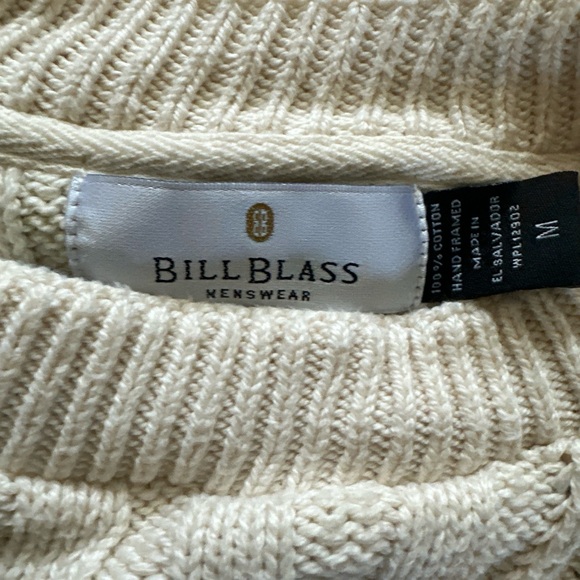 Vintage Bill Blass Sweater Medium Cream Diamond Knit Pattern Grandpa‎ USA Y2K - Picture 2 of 7